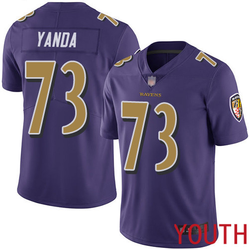 Baltimore Ravens Limited Purple Youth Marshal Yanda Jersey NFL Football #73 Rush Vapor Untouchable->youth nfl jersey->Youth Jersey